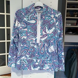 Coolibar light weight sun protection UPF 50 3/4 zip top with front pocket, NWOT